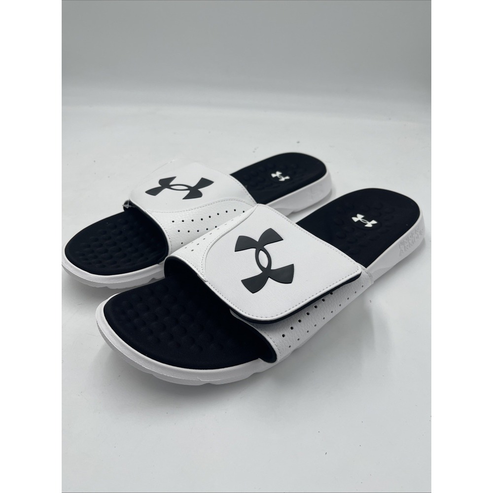 Under Armour Ignite Pro SL Slides Mens 17 White Solid Sandals 3026023-100